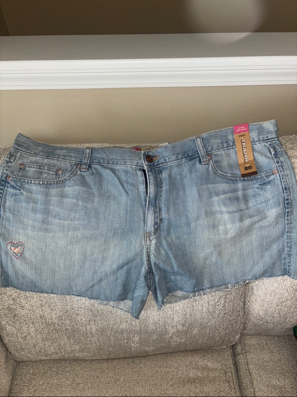Old Navy Light Blue Denim Jean Cutoff Shorts- Vintage